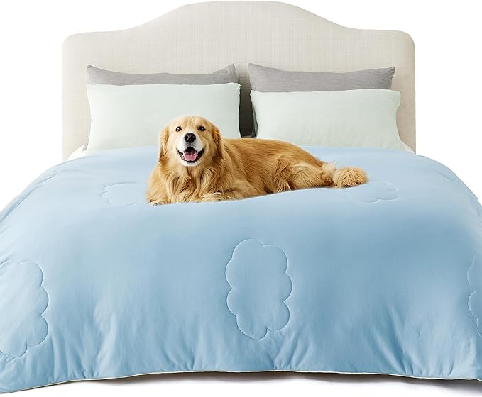 LE SURE Premium Cooling Dog Blankets for Bed - Washable Dog Cooling Throw Blanket with Q-MAX>0.4，Durable Self Cooling Pet Mat, Soft Cooling Summer Blanket for Hot Weather, Blue, 60x80