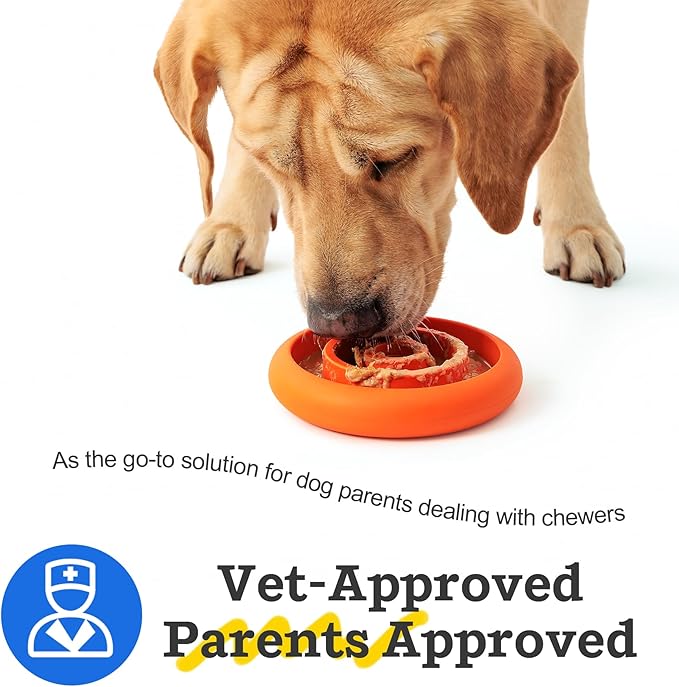 Slow Feeder Lick Mat for Dogs - Keep Them Busy - Natural Rubber Dog Frozen Treat Toys - Durable Interactive Enrichment Toys - Licking Dish for Dog De-Stressing, Blue