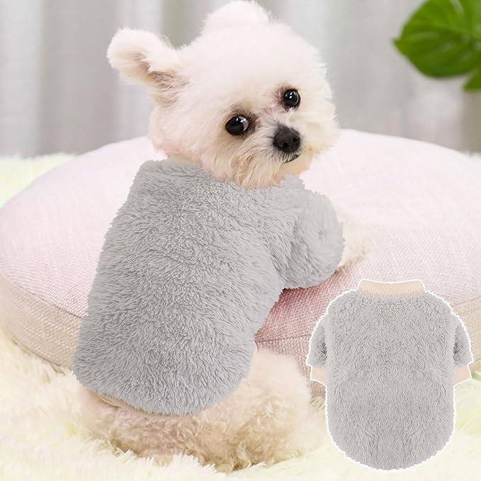 Winter Dog Sweaters for Small Dogs, Warm Extra Small Dog Sweater, Cute Thick Fleece Puppy Clothes for Dogs Like Teacup Chihuahua Yorkie Girl Boy, 2 Pack, XXS