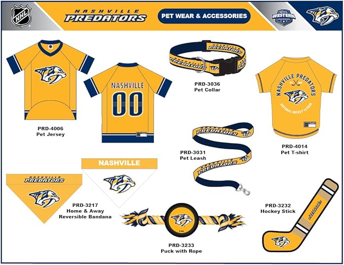 Pets First NHL Nashville Predators Jersey for Dogs & Cats, X-Large. - Let Your Pet Be A Real NHL Fan!