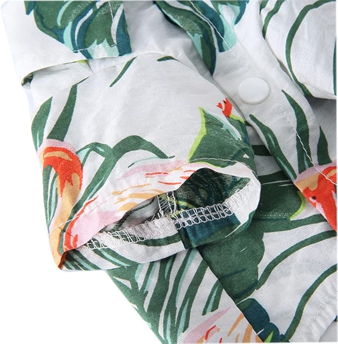 Tangpan Summer Pet Daisy Hawaiian Beach Plaid Print Shirts Clothes for Dog S09 White M