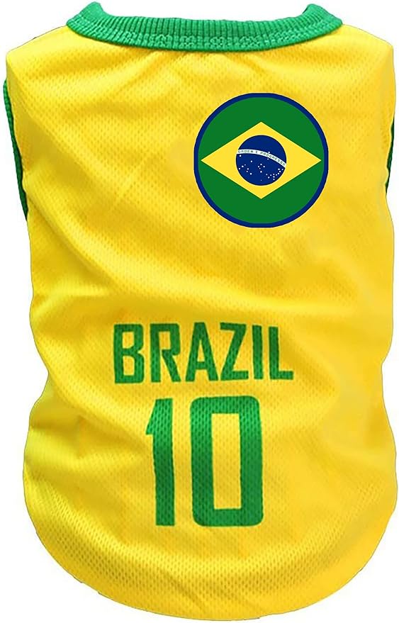 GabeFish Dog World Cup T Shirt Pets Football Jersey Sports Soccer National Team Vest Cat Summer Cool Clothes Apparel Brazil 6X-Large