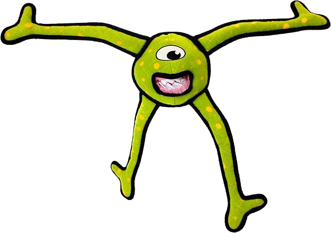 TUFFY® - World's Tuffest Soft Dog Toy - Alien - Multiple Layers. Made Durable, Strong & Tough. Interactive Play (Tug, Toss & Fetch). Machine Washable & Floats. (Green Legs, Large 2 Pack)