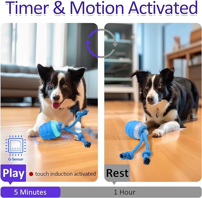 Interactive Dog Toys with Motion Activated, Squeaky Dog Toy for Daily Training, Keep Dogs Busy