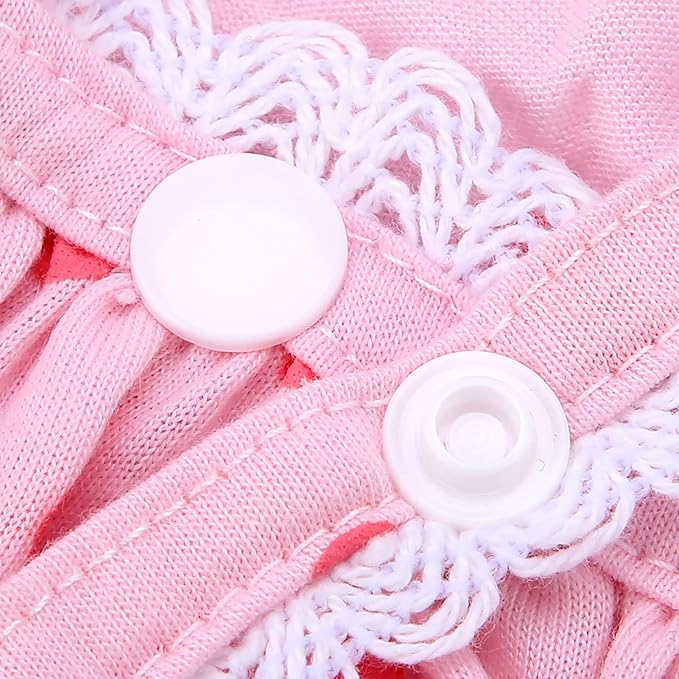 Cotton Breathable Sweet Dots Pet Suspender Pants Sanitary Menstrual Underwear for Dogs Puppies Soft Comfortable Adjustable Straps Pink Purple S M L XL XXL (M)