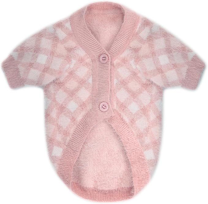 Dog Sweater, Sweaters for Small Dogs, Warm Soft Pet Clothes for Puppy, Medium Large Cat, Dogs Girl or Boy, Dog Shirt for Winter Christmas (Pink, Small)