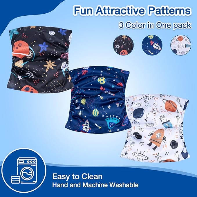 Pet Soft Dog Belly Band - 3 Packs Reusable Dog Diapers Male Doggy Diapers Wraps - Washable Dogs Belly Bands for Male Dogs (Starry Sky, M)