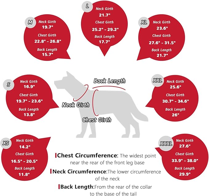 Dog Coat Dogs Jacket Waterproof Reflective Adjustable Dog-Winter Coats for Small/Medium/Large Dogs Dachshund Coat-(Red, Medium)