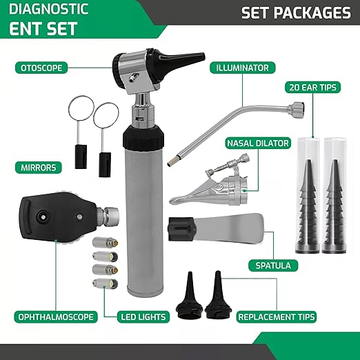 Otoscope-Oph Diagnostic Set - Nursing Student Otoscope/Opthalmoscope Diagnostic Kit American Standred