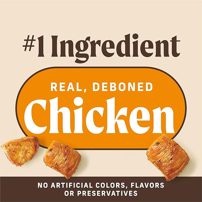 Merrick Power Bites Natural Soft And Chewy Real Meat Dog Treats, Grain Free Snack With Real Chicken Recipe - 6 oz. Bag