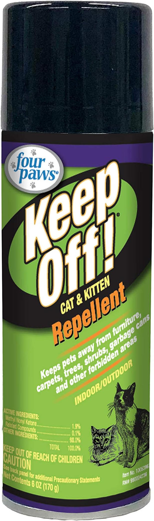 Four Paws Keep Off Pet Repellent Spray for Outdoors & Indoors, Cat & Kitten Chew & Scratch Deterrent, 6 oz.