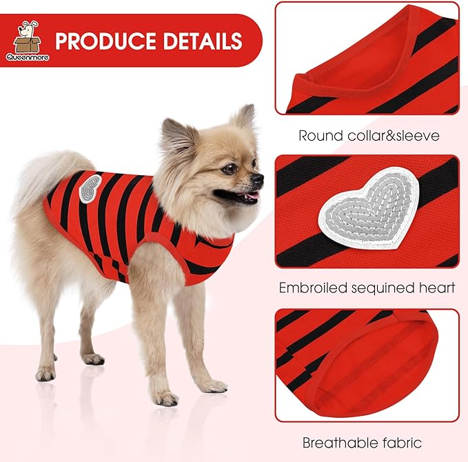 Queenmore Small Dog Shirt,Soft Breathable Dog Shirt for Dogs Cats Boy Girl,Pet Clothes for All Season,Breathable Lightweight Pet Tshirt for Frenchie, Dachshund, Yorkie