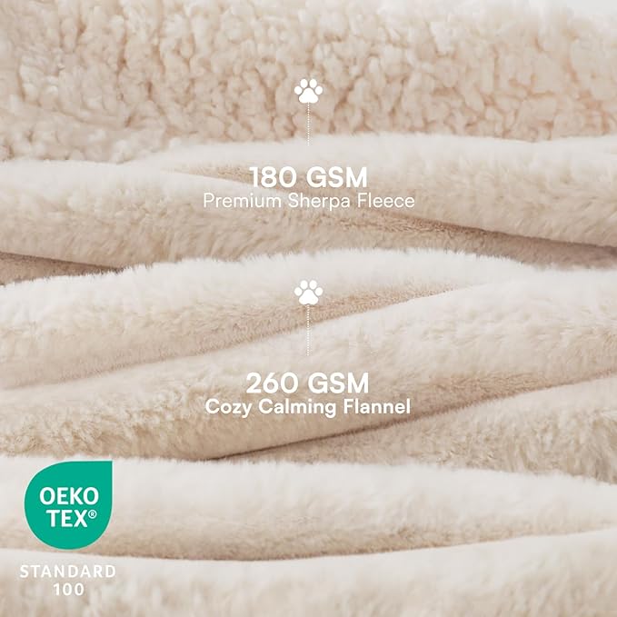 Luciphia Waterproof Dog Blanket for Medium Large Dogs Ultra-Soft Calming Cut Pile Flannel Throw Durable & Warm Furniture Protection for Couch Car Pet Blanket Machine Washable Soft White,M(57''x40'')