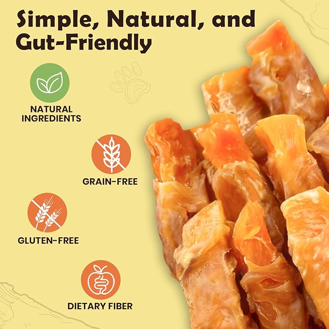 Chicken Wrapped Sweet Potato Dog Treats 2 Pound, Gluten & Grain Free Dog Chews for Puppy and Small Dogs