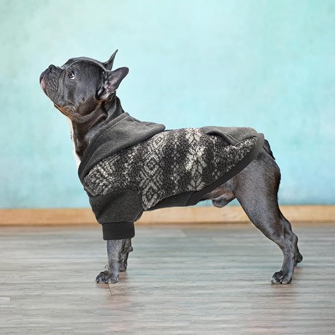 PUPTECK Dog Hoodie Puppy Sweatshirt Warm Dog Sweater Winter Clothes Cold Weather Coats for Small Medium Large Dogs, Snow, L