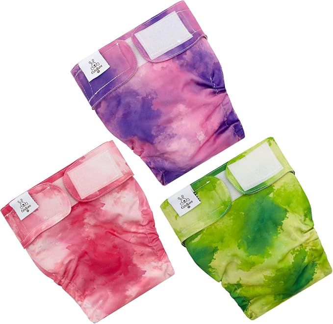 CuteBone Washable Dog Diapers Female No Tail Hole 3 Pack Reusable Doggie Period Training Pants for Docked-Tail Frenchie French Bulldog Boston Terrier Without Tail WWD32S