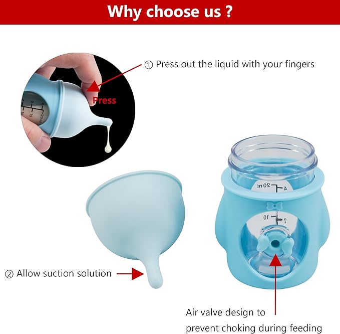 Puppy Bottles for Nursing，Kitten Bottles for Nursing，Pet Feeding Bottle，(Blue- 20ml)