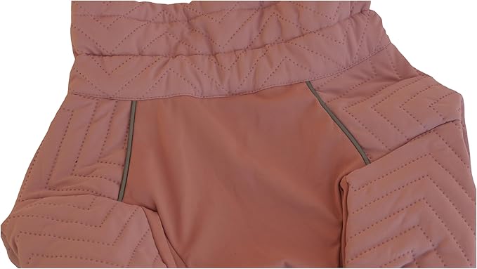 Lotus Warm Dog Coat, Double Layers, Windproof, Waterproof, Reflective, Pink, Small to Large Sizes