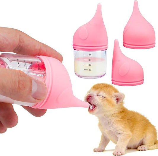 Puppy Bottles for Nursing，Kitten Bottles for Nursing，Pet Feeding Bottle，(Pink - 20ml)