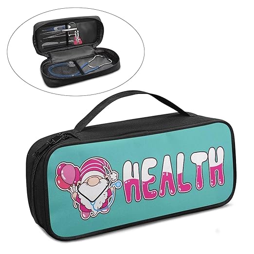 Gomyblomy Stethoscope Case with Extra Room for Nursing Accessories, Pink Dwarf Stethoscope Carrying Case with Handle for Nurse Doctor, Universal Stethoscope Holder Storage Bag
