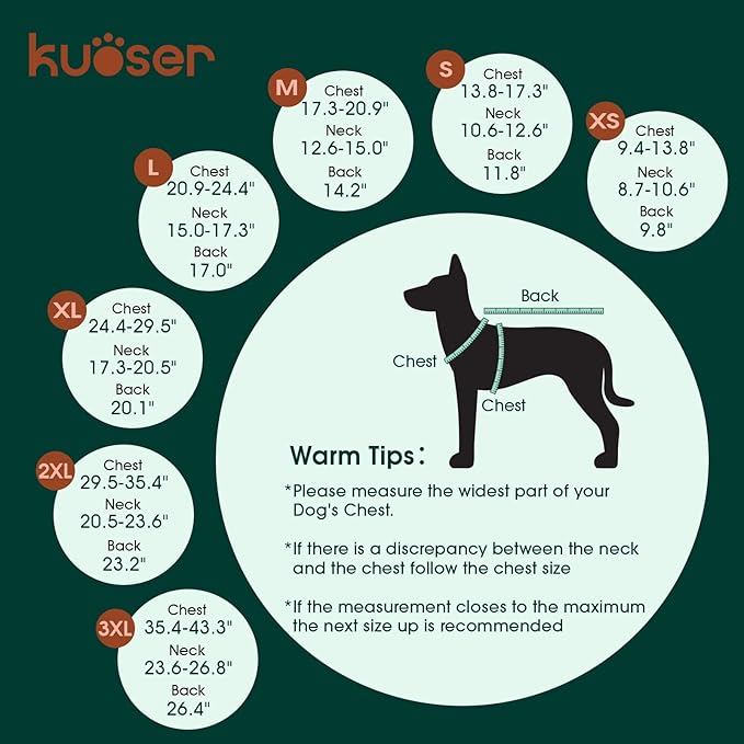 Kuoser Waterproof Dog Coat, Reversible Dog Jacket for Medium Dogs, Adjustable Durable Doggie Winter Coat Warm Puppy Cold Weather Apparel from Small to Large Breed, Pink M