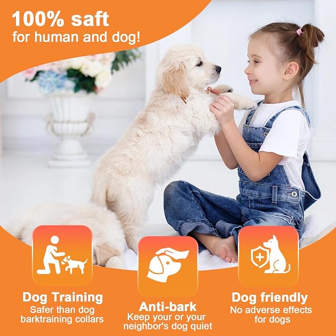 Dog Bark Deterrent Device,Anti-Barking Device,Up to 15Ft Long Range & Rechargeable Bark Control,Stop Barking Dog Devices,Safe for Dogs Training,Indoor & Outdoor QG01 Green