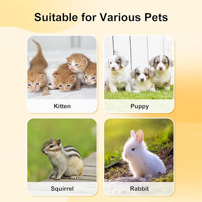 Kitten Bottle and Puppy 80ml Bottles for Nursing, Yellow Puppy Bottles for Nursing Puppy Milk, One-Piece Silicone Pacifier, Anti Choking Valve, Capable of High, Temperature Disinfection