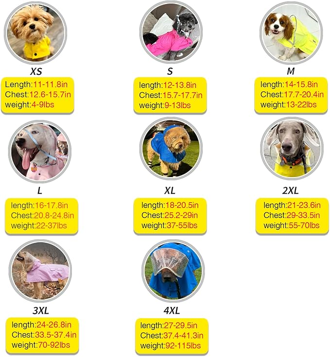 Dog Raincoat,Waterproof Rain Poncho with Hoodie, High Reflective Adjustable Pet Rain Jacket with Leash Hole for Small Medium and Large Dogs (Yellow Duck, Large)