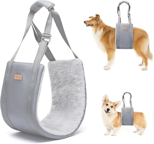 Big Dog Lift Harness, Adjustable Dog Sling for Back Legs, Hip Support Harness to Help Lift Dogs Rear for Helps Senior, Injured, Disabled and After ACL Surgery Dogs - X-Large, Grey