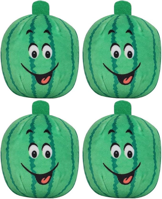 plplaaoo 4Pcs Pet Plush Watermelon Toy Set, Squeak and Chew Interactive Toys for Dogs and Cats, Material, Relieves Boredom and Anxiety