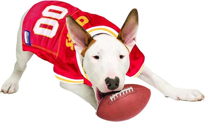 Pets First NFL Kansas City Chiefs Dog Jersey, Size: Large. Best Football Jersey Costume for Dogs & Cats. Licensed Jersey Shirt