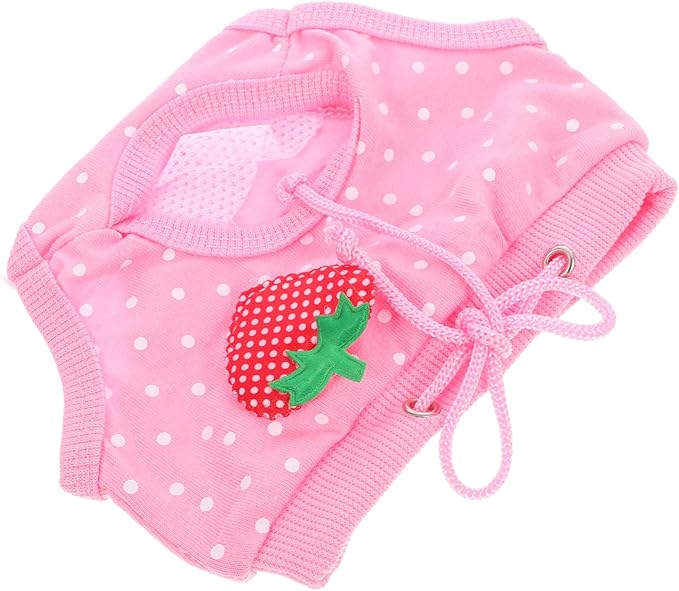 Milisten Pet Diaper Pants for Male Dogs Washable Strawberry Super Absorbent Comfortable for Heat