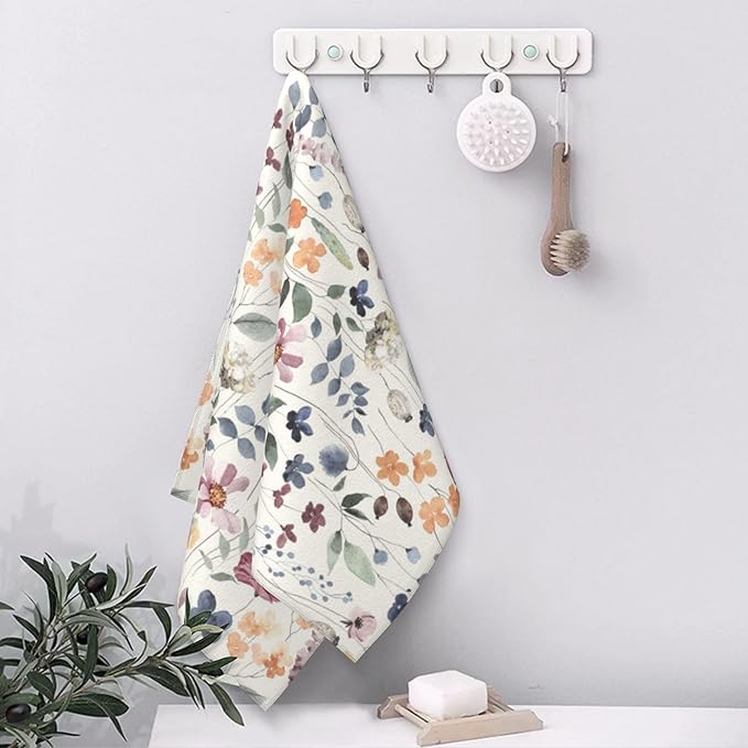 Hand Towels Set of 2 Watercolor Floral Towels for Bathroom Soft Absorbent Decorative Hand Bath Towels Dish Towels for Kitchen Sports Gym Yoga Home Decor 14 x 28 in