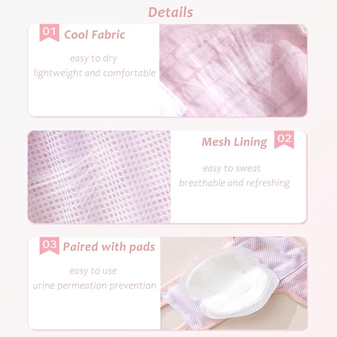 HDKUW Female Dog Diaper with Suspender, Washable Sanitary Pantie Reusable Puppy Sanitary Pants Pet Underwear Diapers Jumpsuits for Small Dogs Girl in Heat Period Pink L