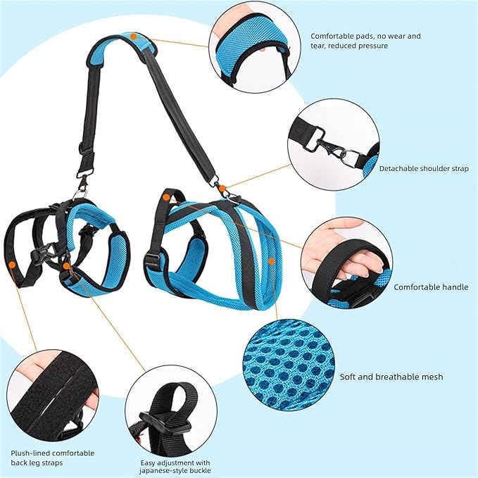 Pet Rehabs Strap for Aging Disabled Dog Nonslip Polyester Senior Mobility Tool for Outdoor Walking Gear Elderly Belt