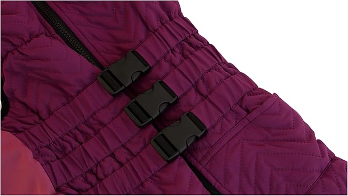 Warm Double Layers Dog Vest - 4 Legs Covered Windproof Waterproof Reflective Coat for Small Medium Large Dogs - Outdoor Skating Costume - Purple XL