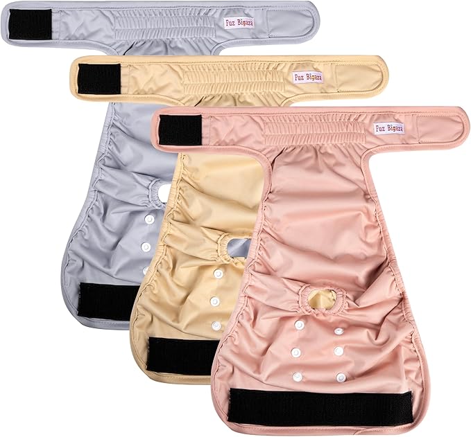 Female Dogs Diapers Belly Bands, Washable Reusable Female Doggy Wraps Panties for Doggie Puppy Pooping Potty Training Heat Incontinence Marking Pañal para Perro Pink Brown Purple Medium