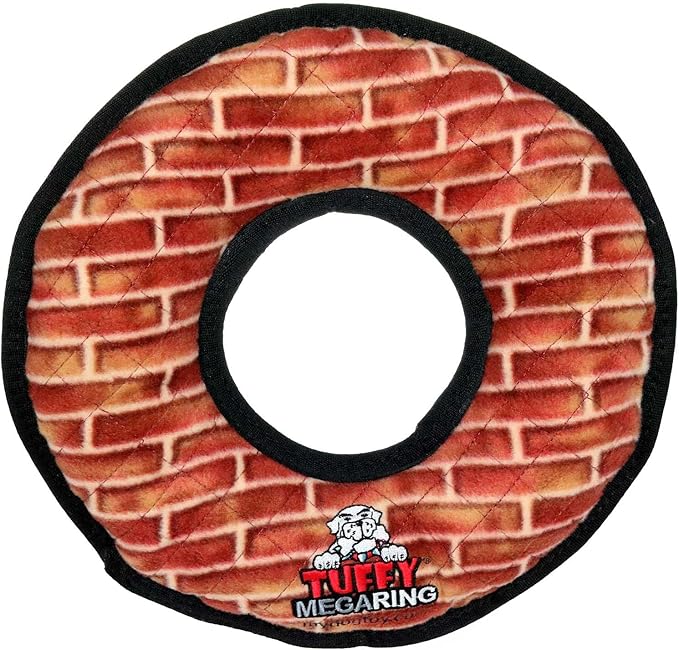 TUFFY - World's Tuffest Soft Dog Toy - MEGA - Ring - Brick- Multiple Layers. Made Durable, Strong & Tough. Interactive Play (Tug, Toss & Fetch). Machine Washable & Floats