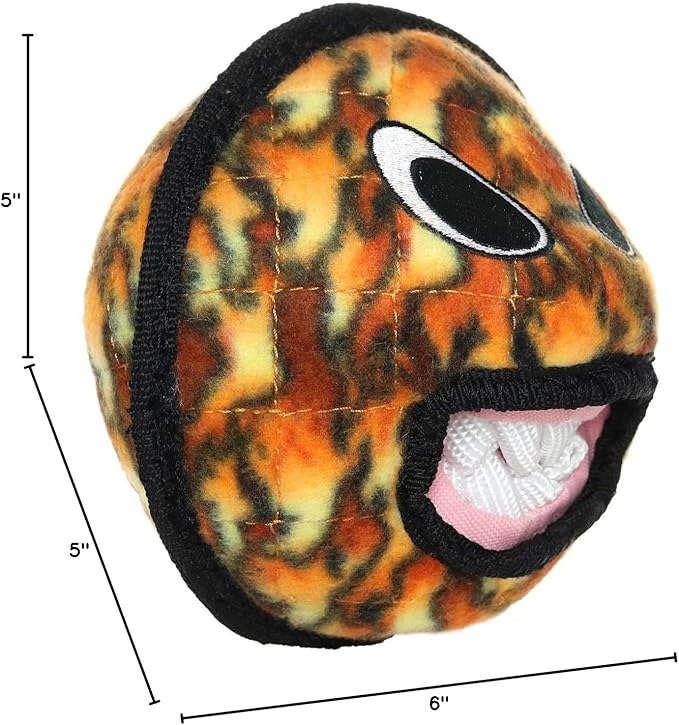 TUFFY® - World's Tuffest Soft Dog Toy - Alien - Multiple Layers. Made Durable, Strong & Tough. Interactive Play (Tug, Toss & Fetch). Machine Washable & Floats. (Ball Fire, Large 2 Pack)