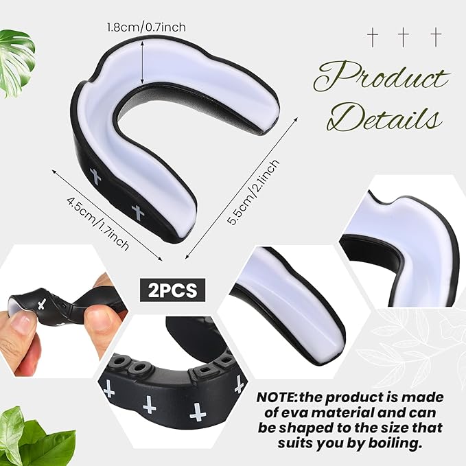 Yaomiao 2 Pcs Cross Mouth Guards Christian Teeth Armor Sport Game Guard & Case Religious Mouth Guard Football Basketball Baseball Wrestling Lacrosse Rugby Boxing Taekwondo