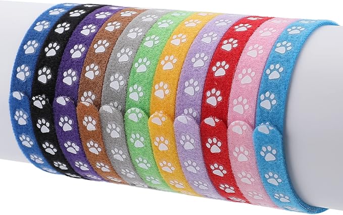 cobee Newborn Puppy Collars, 12 Pcs Whelping Collars for Newborn Puppies Collars for Litter, Adjustable Super Soft Nylon Newborn Dog Identification Bands Puppy ID Collars