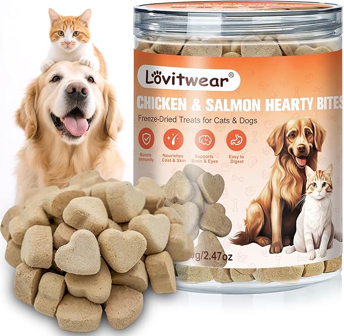 Freeze - Dried Chicken Salmon for Cats and Dogs - Premium Quality, All - Natural Pet Treats (Chicken)