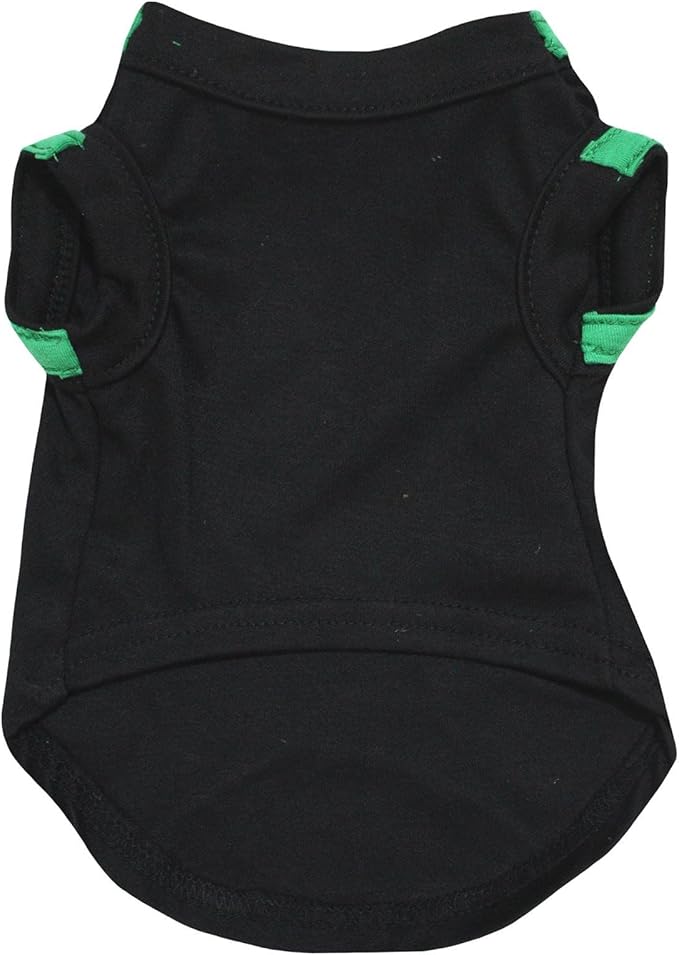 Petitebella Green Sequins Clover Puppy Dog Shirt (Black, X-Small)