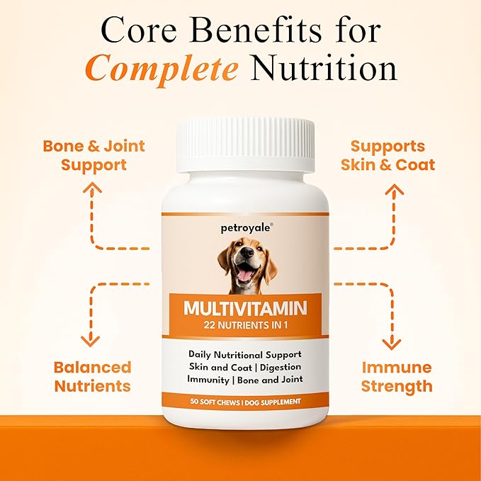 Multivitamin Chews for Dogs - Joint Support + Digestive Enzymes & Probiotics - Dog Multivitamins Chewable - Puppy & Senior Dog Vitamins - Daily Dog Multivitamin (50 Soft Chews)