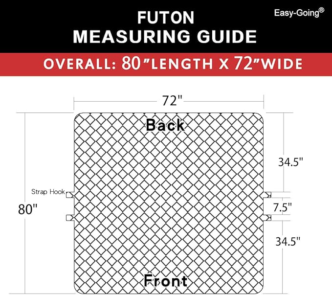 Easy-Going Futon Slipcover Reversible Sofa Cover Armless Couch Cover Water Resistant for Pets & Kids (Chocolate/Chocolate)