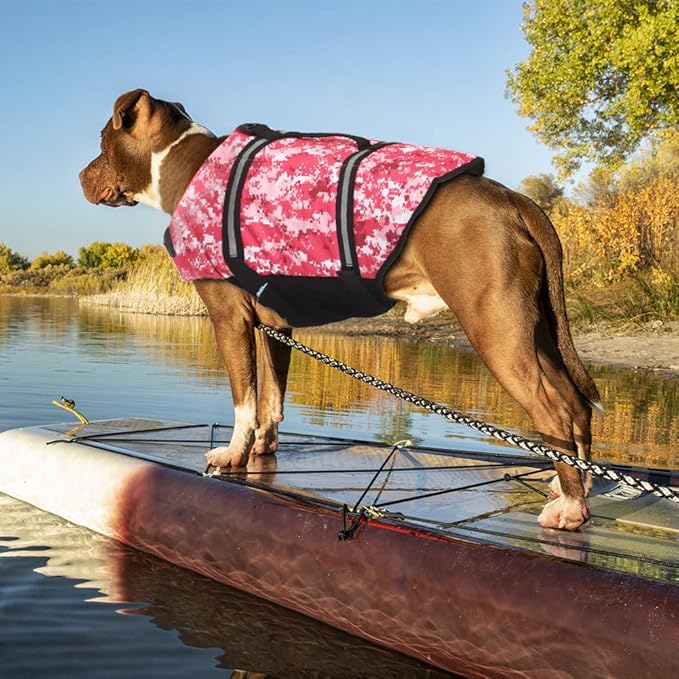 Doglay Dog Life Jacket, Dog Life Vest for Swimming Boating, Adjustable Puppy Life Jacket with Reflective Stripes, Superior Buoyancy Dog Swimming Vest for Small Medium and Large Dogs