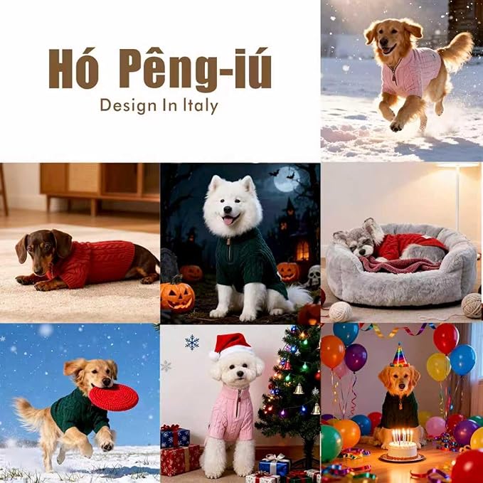 Small/Medium Dog Sweater, Warm Dog Winter Coat w/Sleeves, Comfortable High Neck & Leash Hole, Premium Dog Clothes for Labrador-Best for Holidays, Daily Walks XL Apricot