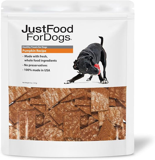 JustFoodForDogs Dog & Cat Treats - Pumpkin Recipe (5 oz)