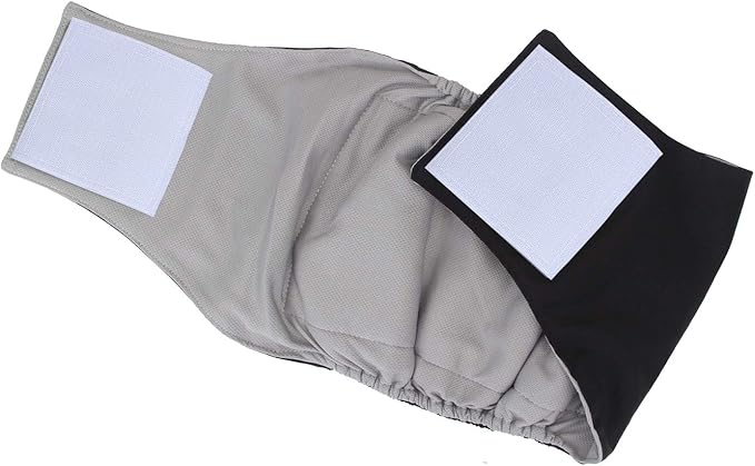 Teamoy 3 Pack Male Dog Diaper Wrap with Gray Lining, Washable Puppy Belly Bands, Super-Absorbent and Comfortable(L2,20-24" Waist)