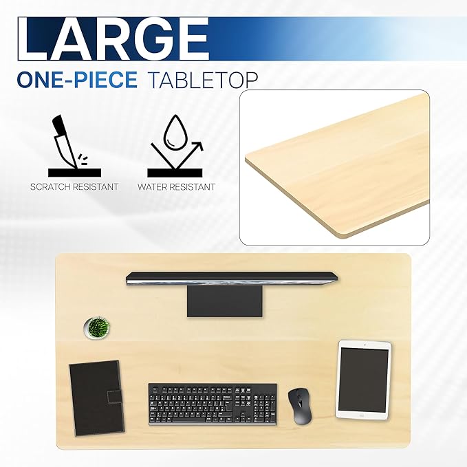 VIVO Light Wood 43 x 24 inch Universal Solid One-Piece Table Top for Standard and Sit to Stand Height Adjustable Home and Office Desk Frames, DESK-TOP43C
